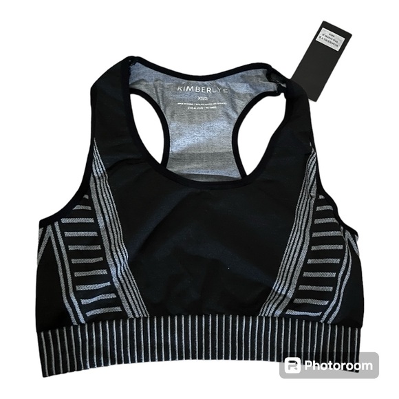 Black and grey seamless workout leggings set - Picture 3 of 4